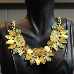 Gold-tone Acrylic Statement Necklace